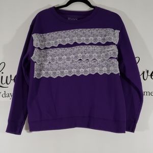 Purple Lace Sweatshirt- 309